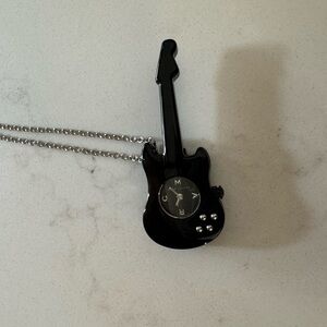 Marc Jacobs Black Guitar Watch Necklace